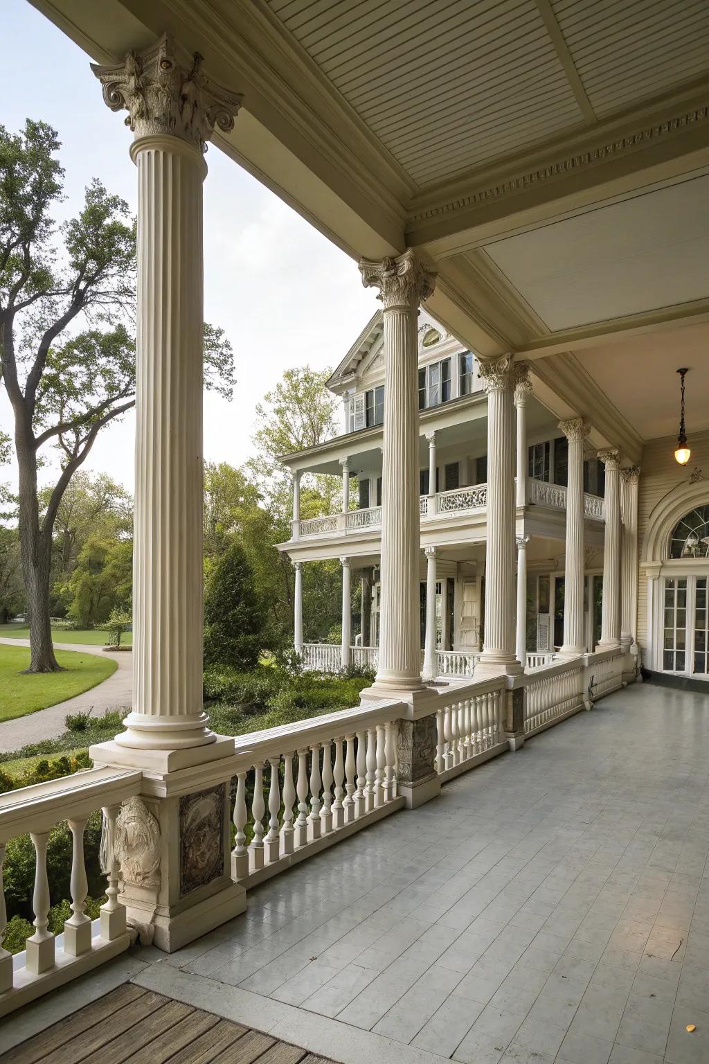 Wraparound columns create a dramatic entrance.