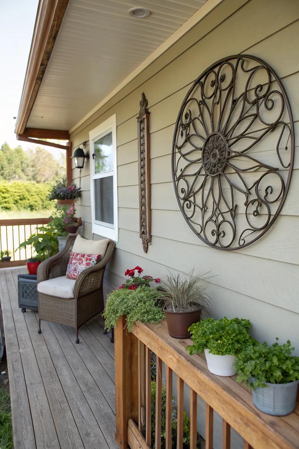 Art brings creativity and uniqueness to the porch