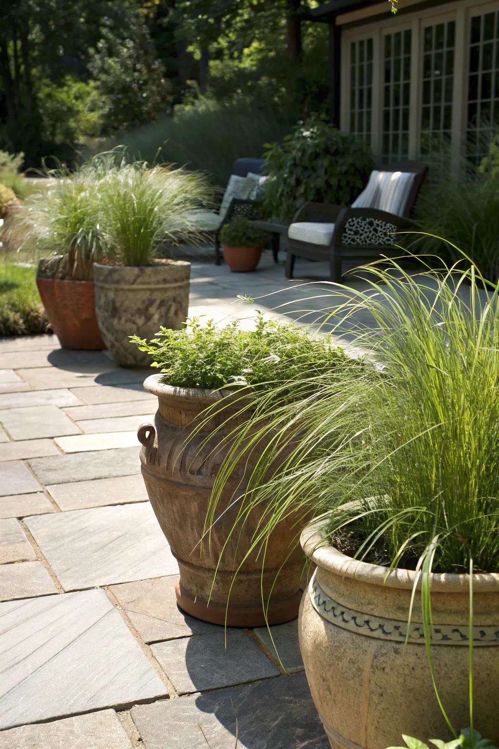 Carex grasses: movement and grace for shade.