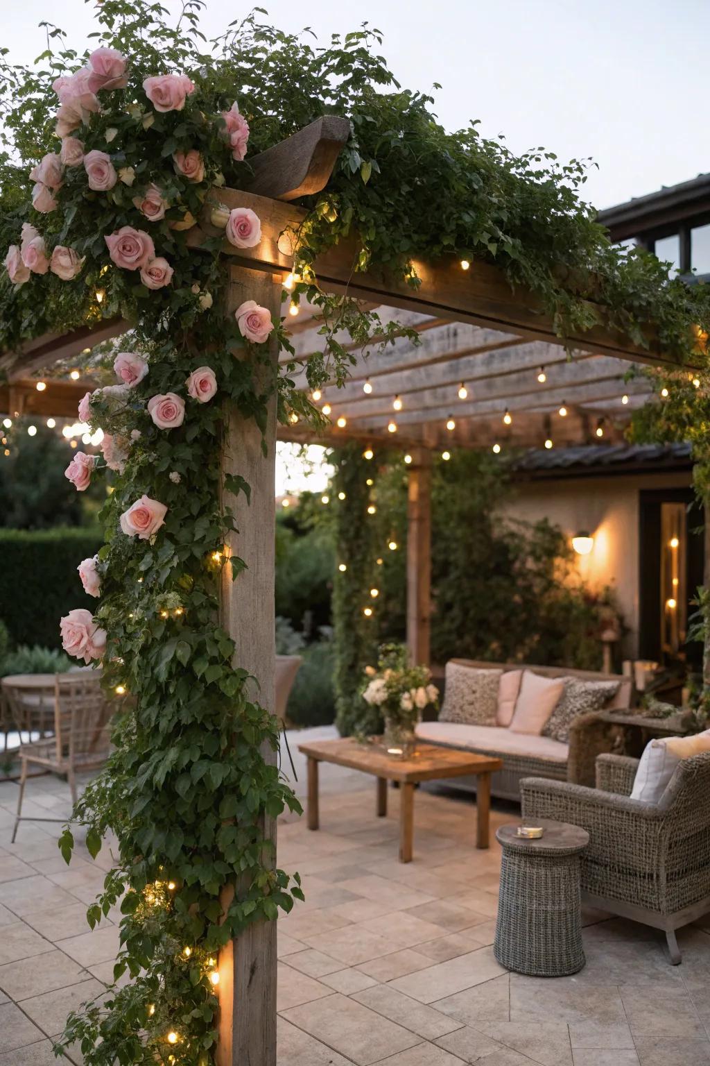 A pergola adds elegance and functionality to your patio.