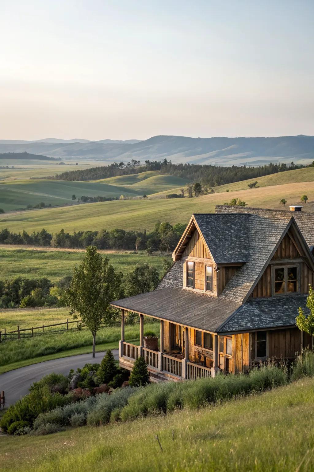 Add rustic charm with flared gable dormers.