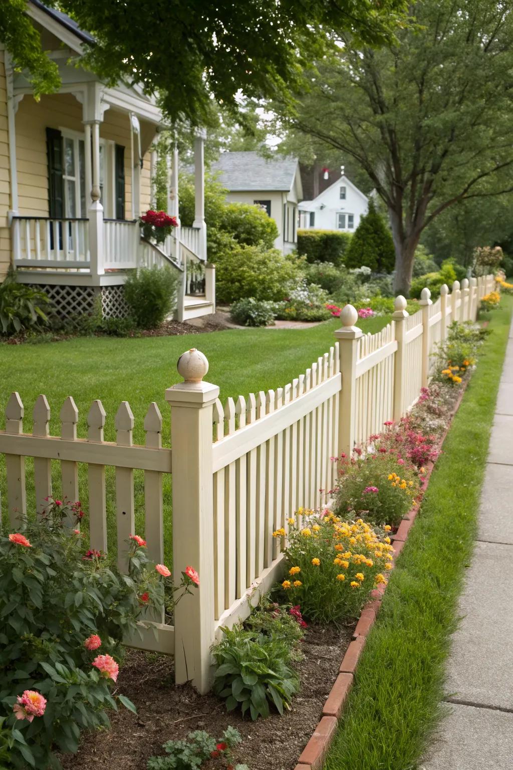 A decorative fence frames your property beautifully.