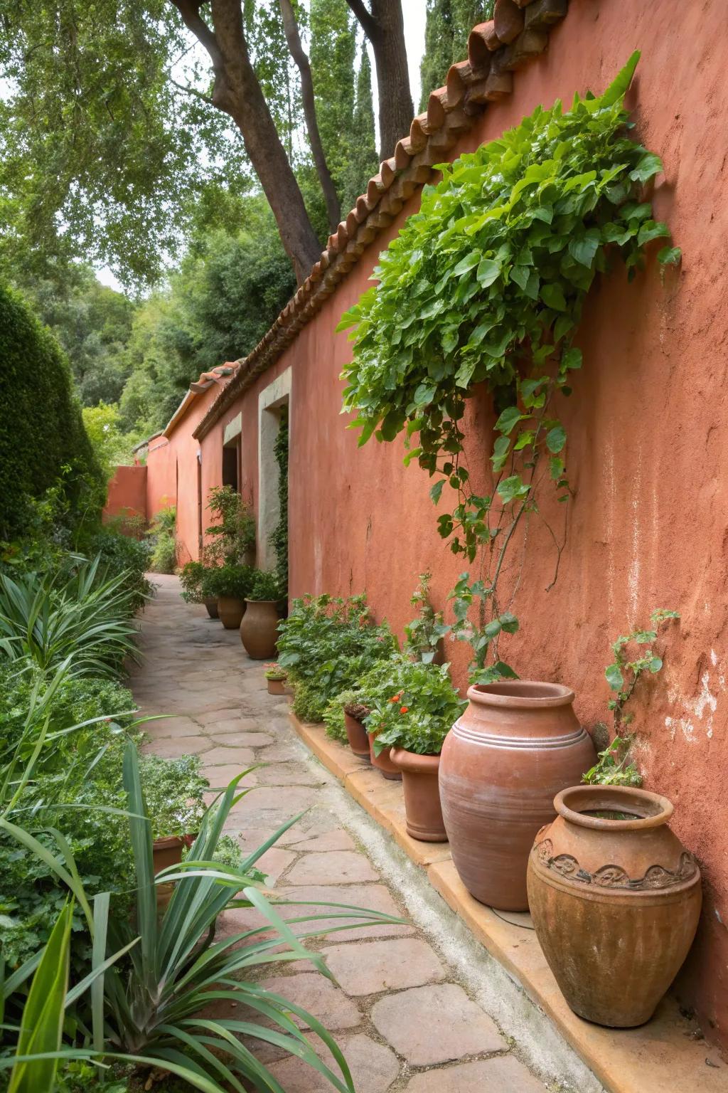 Earthy tones create harmony with the natural environment.