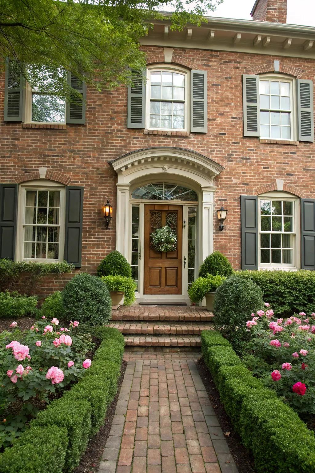 A modern home with vintage-style transom windows evoking nostalgia.