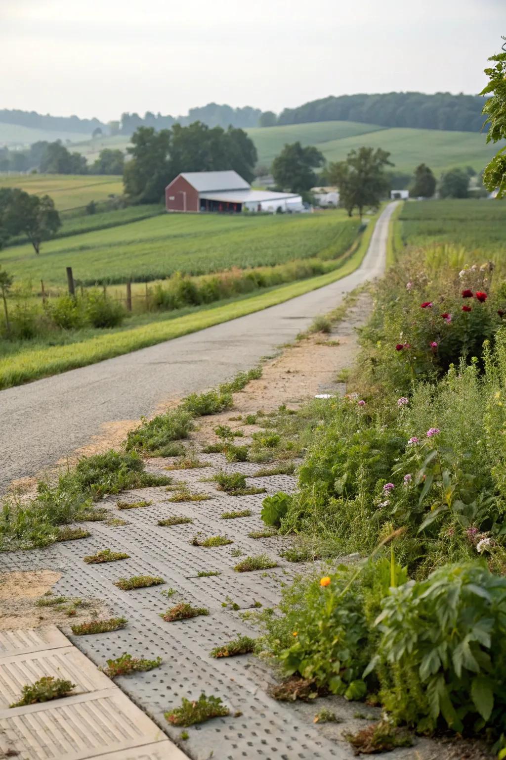 Permeable driveway surfaces offering eco-friendly water management.