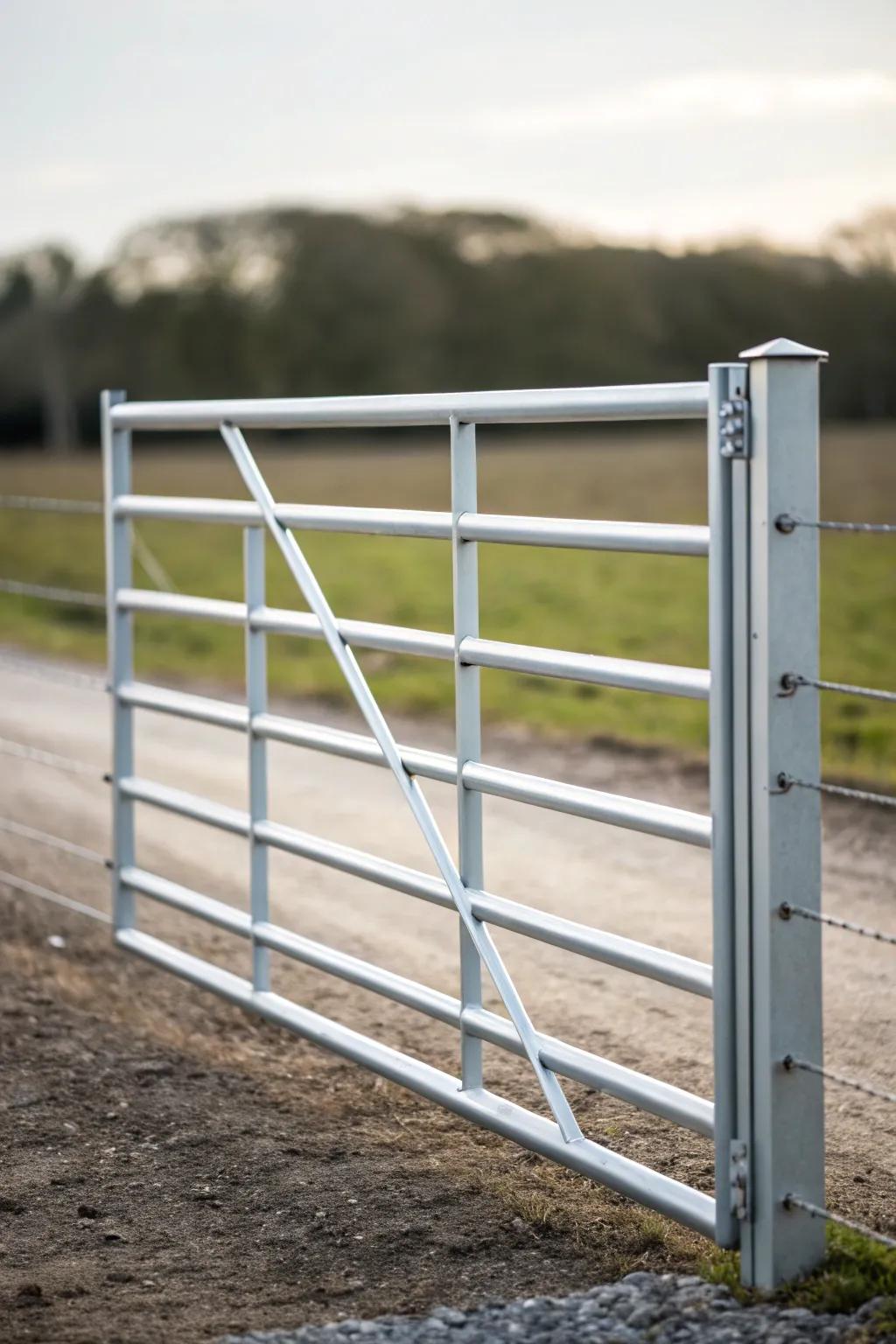 A minimalist metal gate that offers contemporary elegance.