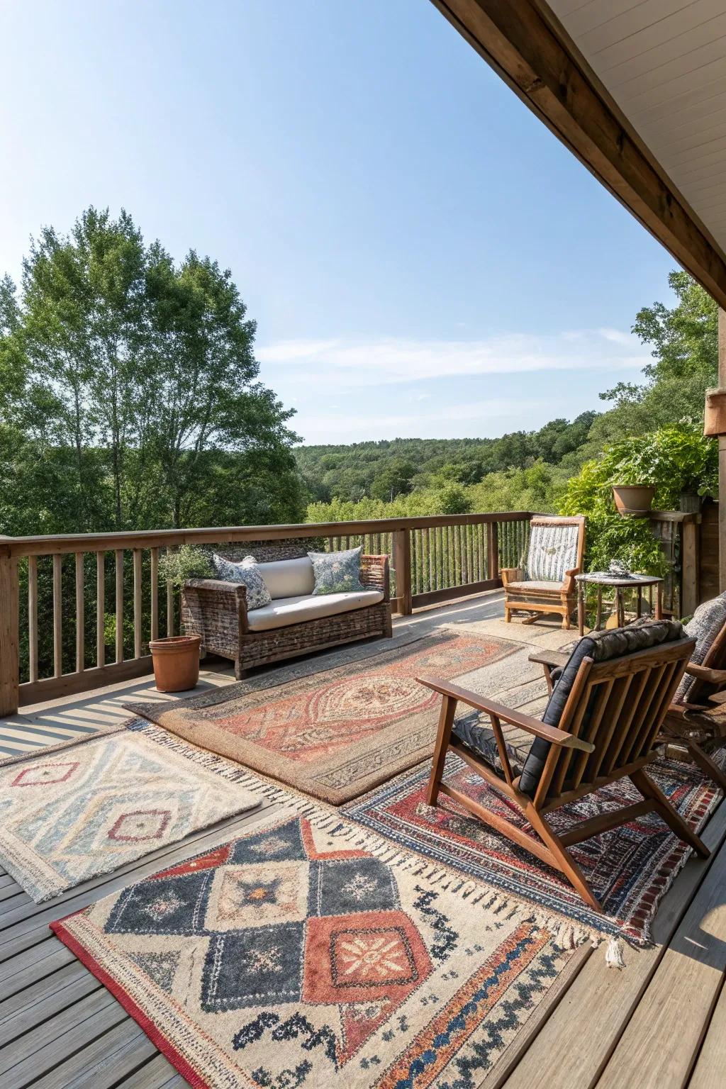Vintage rugs provide warmth and style.