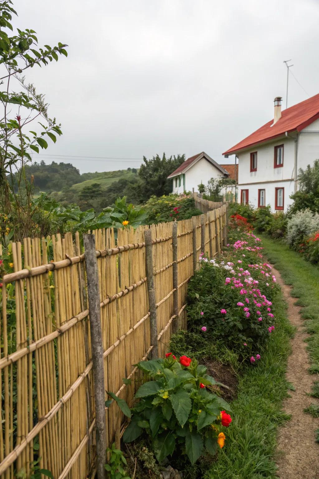 Bamboo offers an eco-friendly fencing alternative.