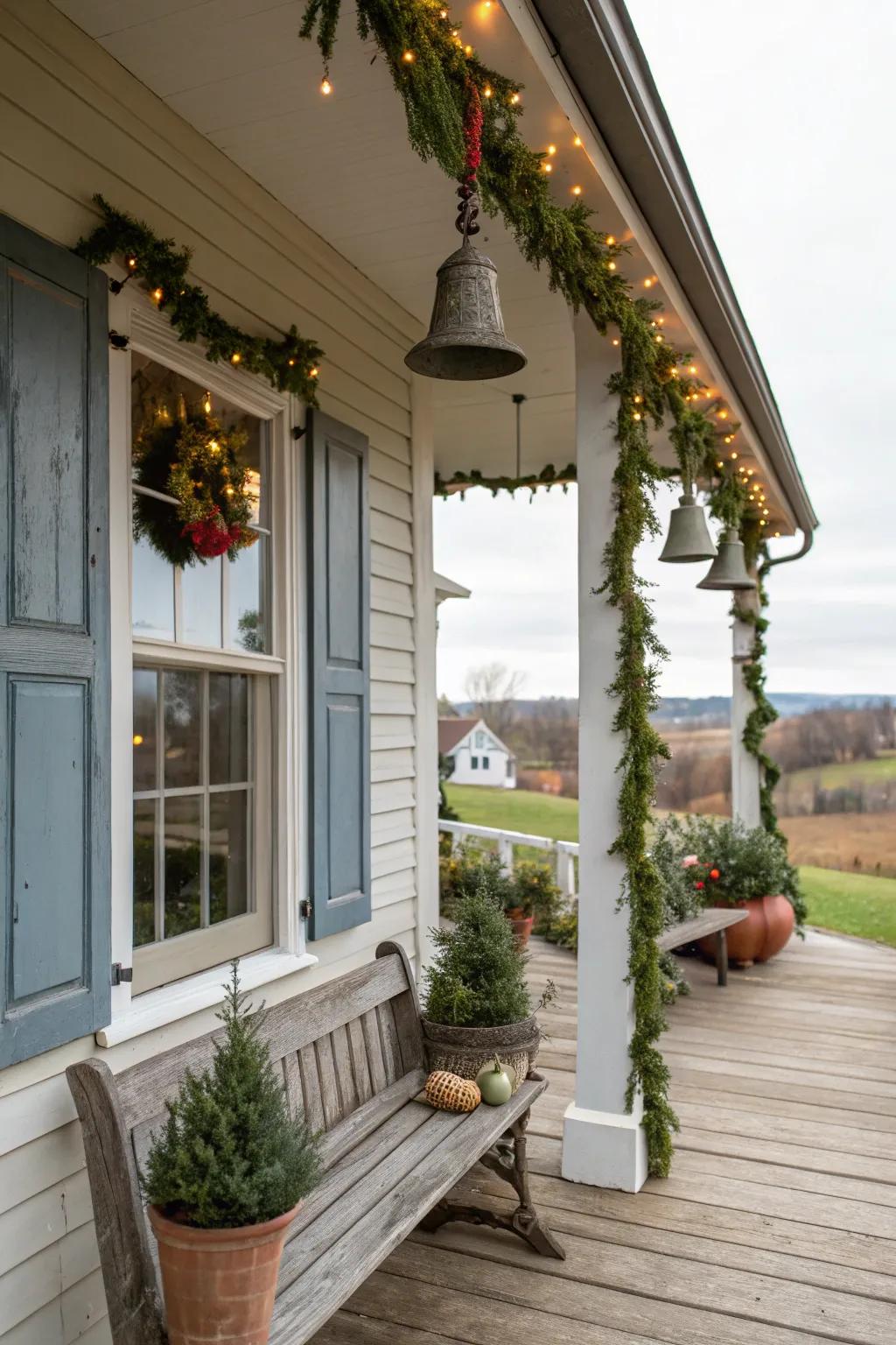 A garland with bells adds festive charm and sound.