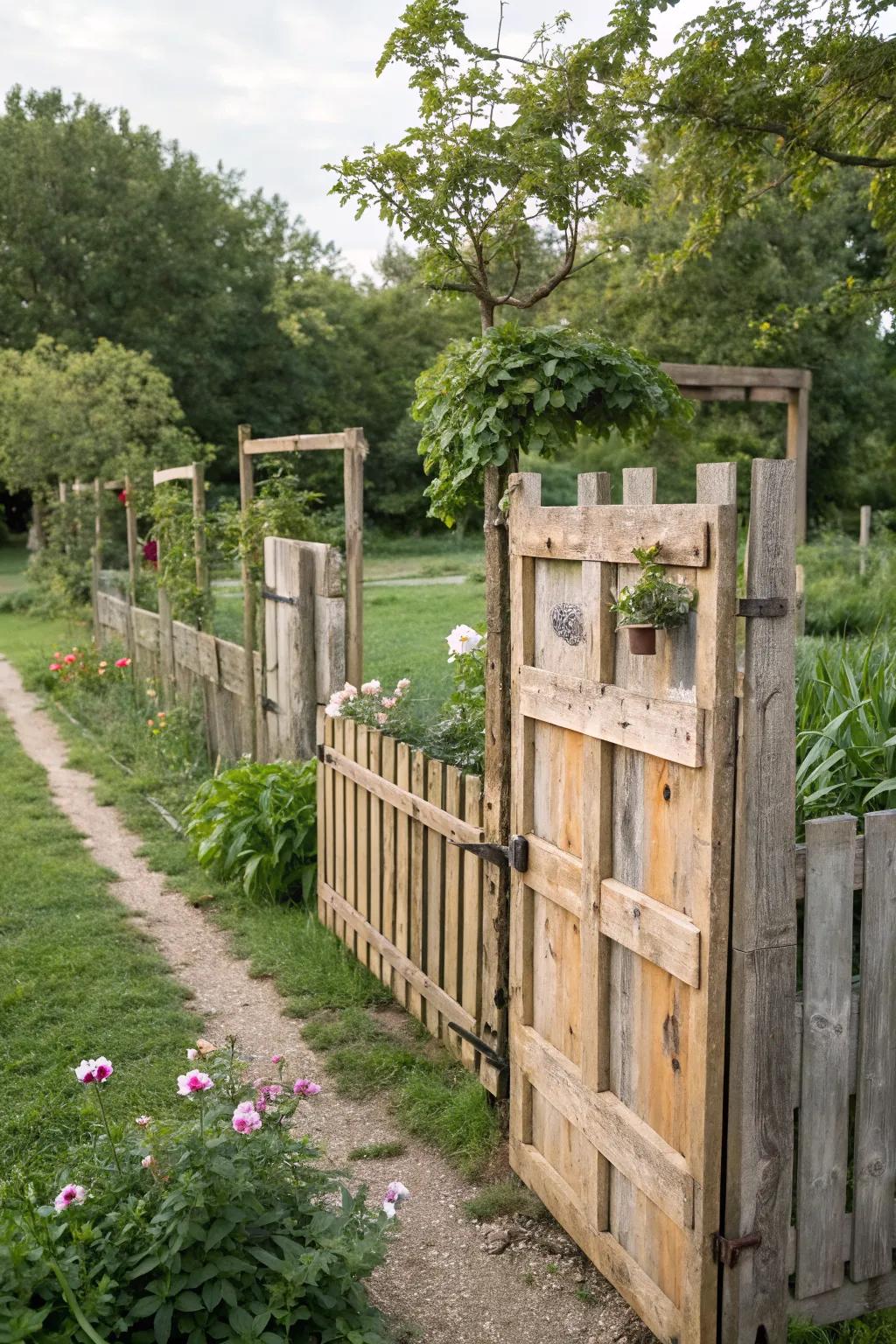 Eco-friendly fence extension with recycled materials.