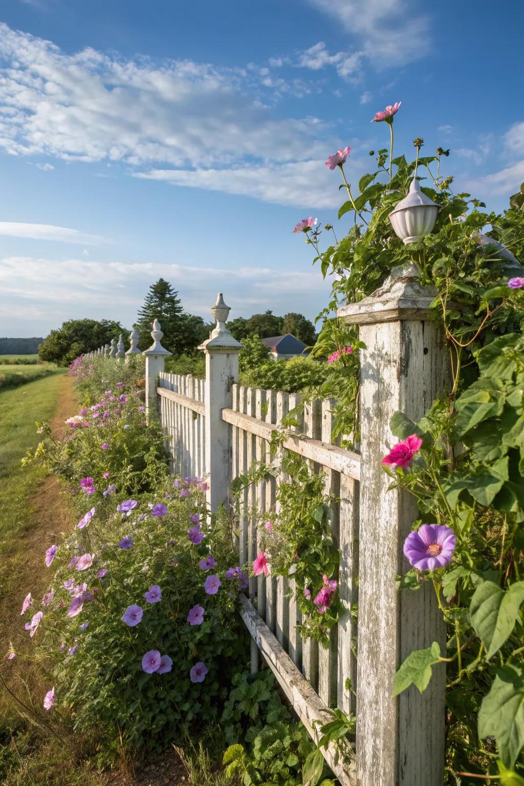 Vintage vinyl railings offer a classic, low-maintenance option.