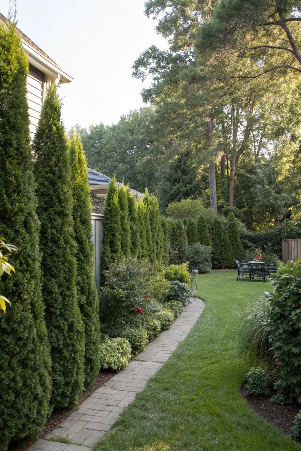 Shrubbery offers natural privacy and tranquility.
