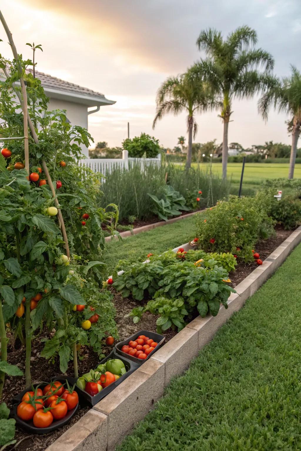 A vegetable garden that combines beauty with practicality.