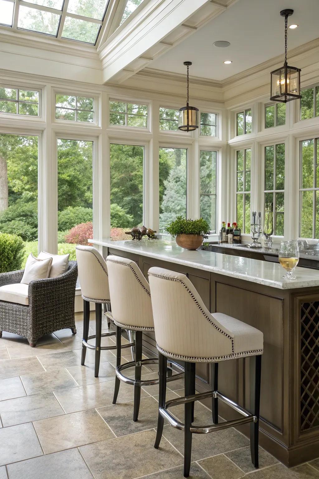 A convenient wet bar for easy entertaining.
