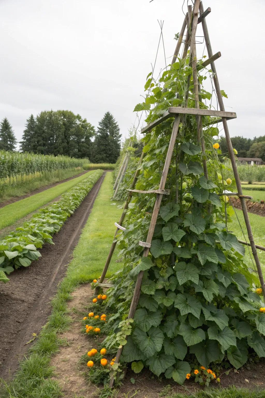 A-frame trellises are robust and stylish.
