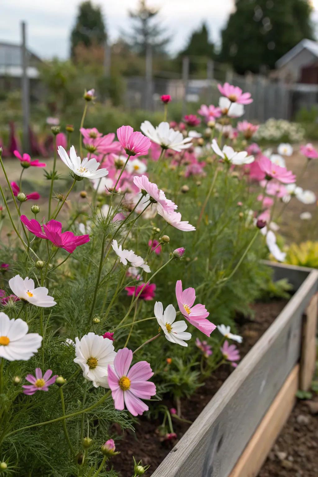 Cosmos bring a touch of romance.