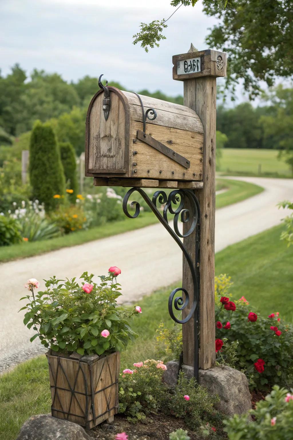 Bring rustic charm to your home with a farmhouse mailbox.