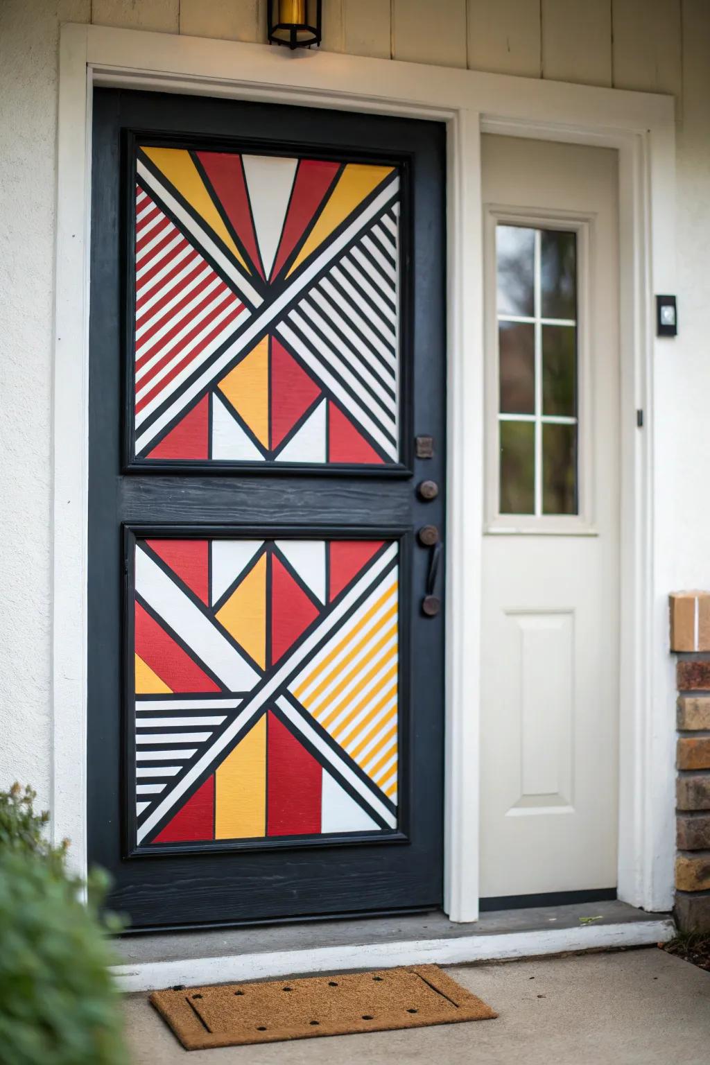 A geometric pattern plaque that adds a modern touch to your entryway.
