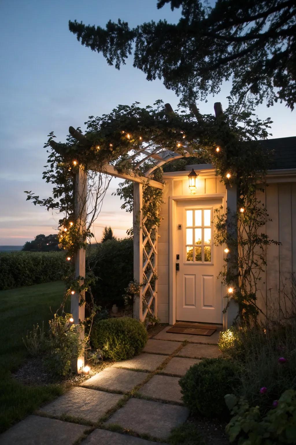 Trellis with integrated lighting for an enchanting evening glow.