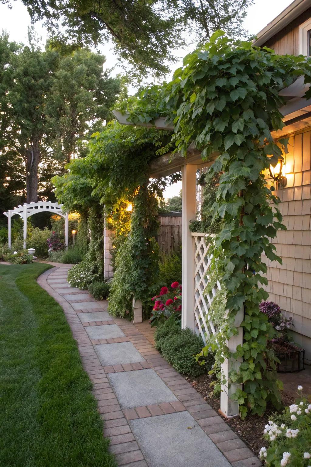 Vertical planting adds dimension and interest.