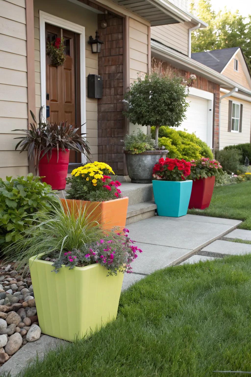 Planters allow for creative and flexible garden arrangements.