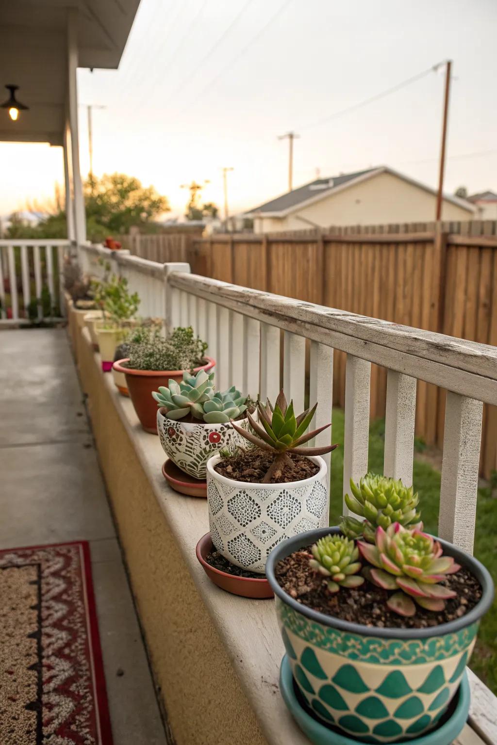 Succulents bring a quirky, low-maintenance charm.