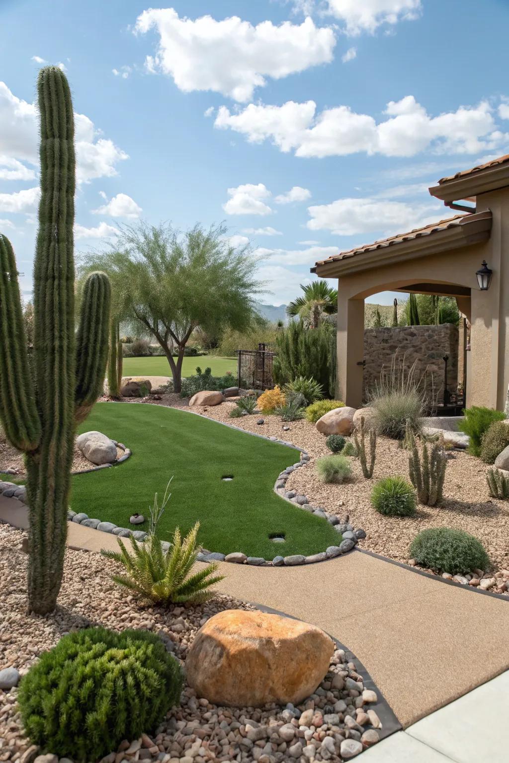 Desert-inspired elements adding warmth and character.