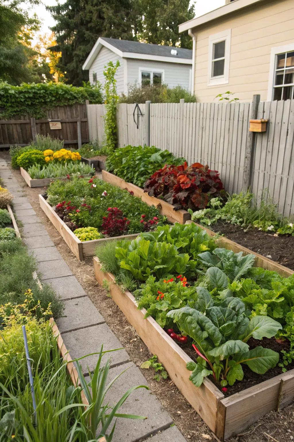 A vegetable garden allows you to enjoy homegrown produce.