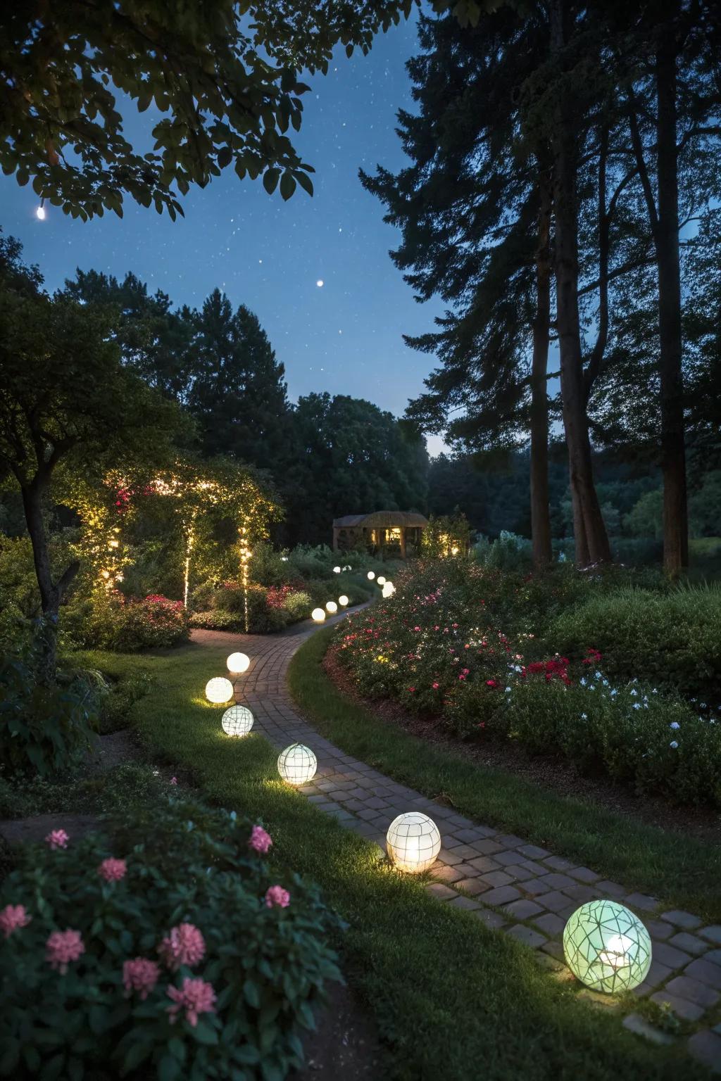 Delight in whimsical solar-powered garden ornaments.