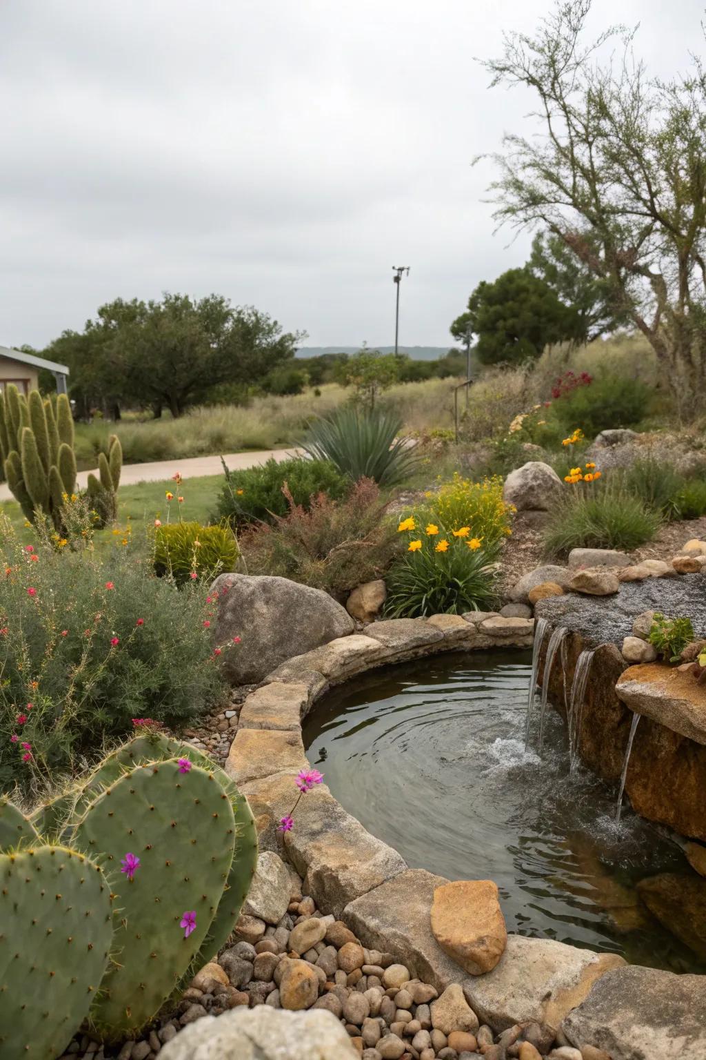 Water features create soothing ambiance and attract wildlife