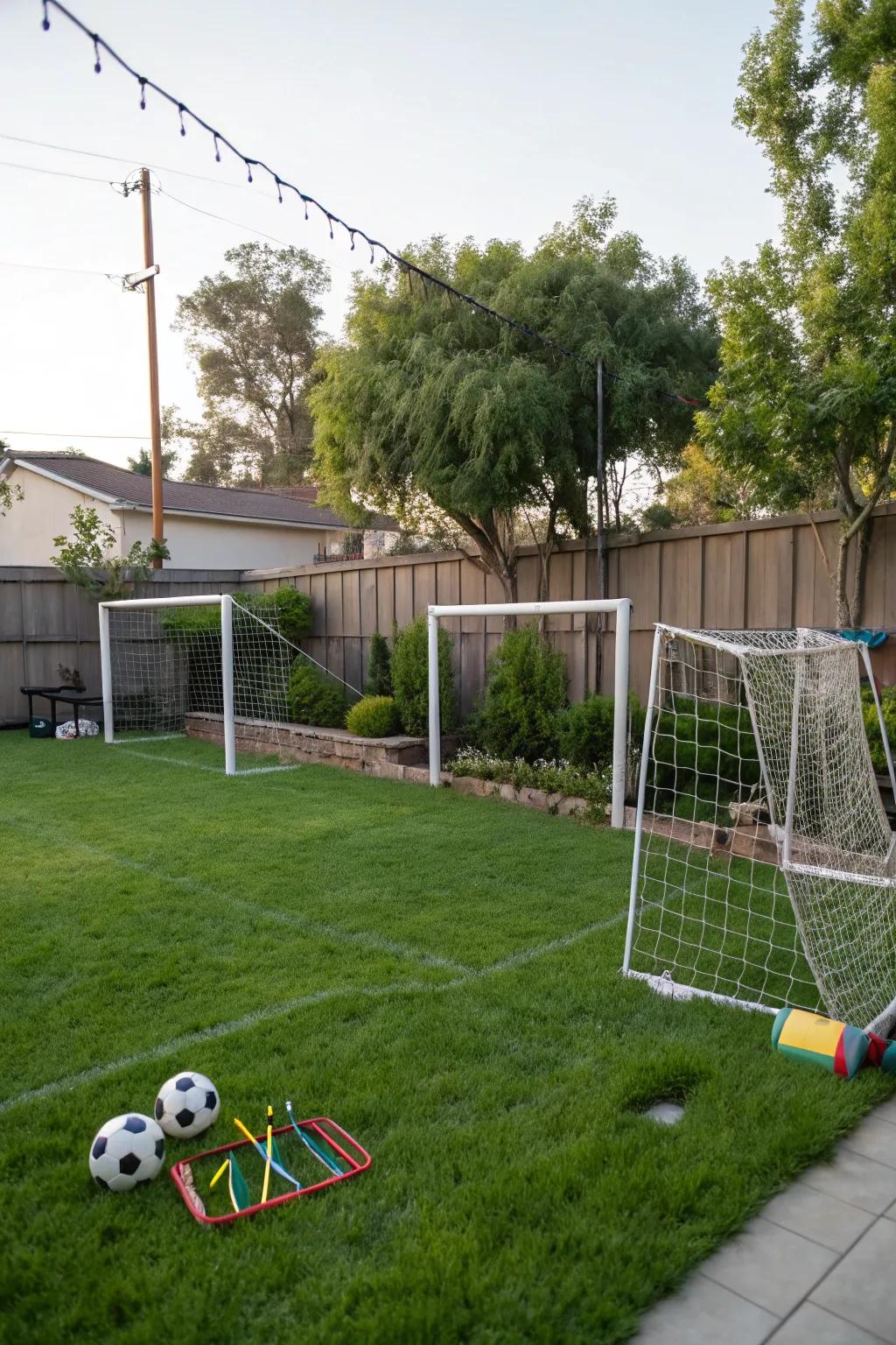 A dynamic sports area for endless backyard play.