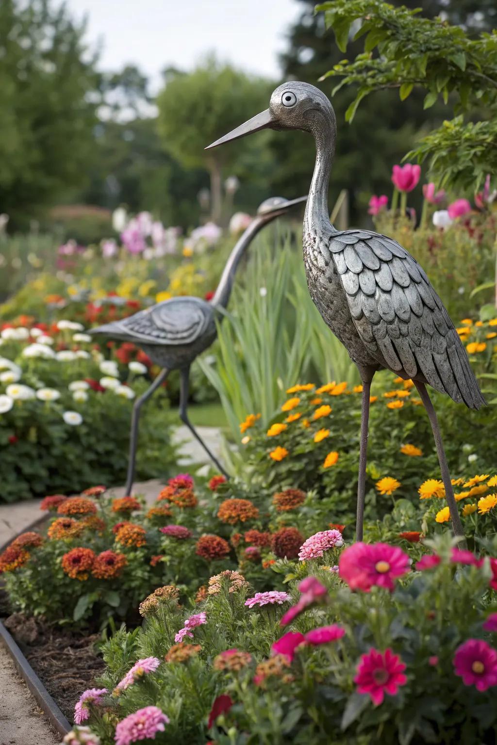Create whimsical bird sculptures from cutlery.