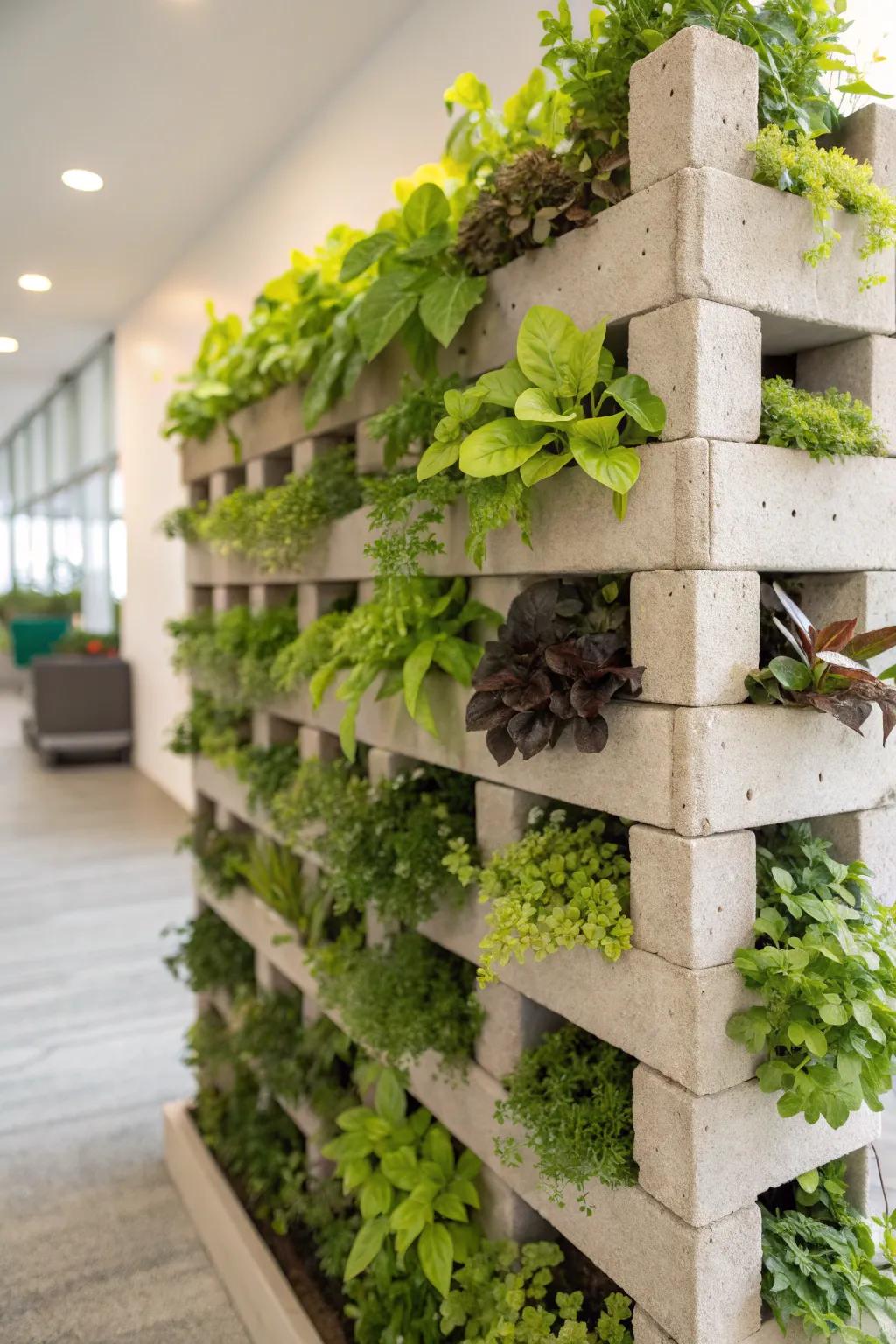 Bring vertical greenery to your garden with a block planter wall.