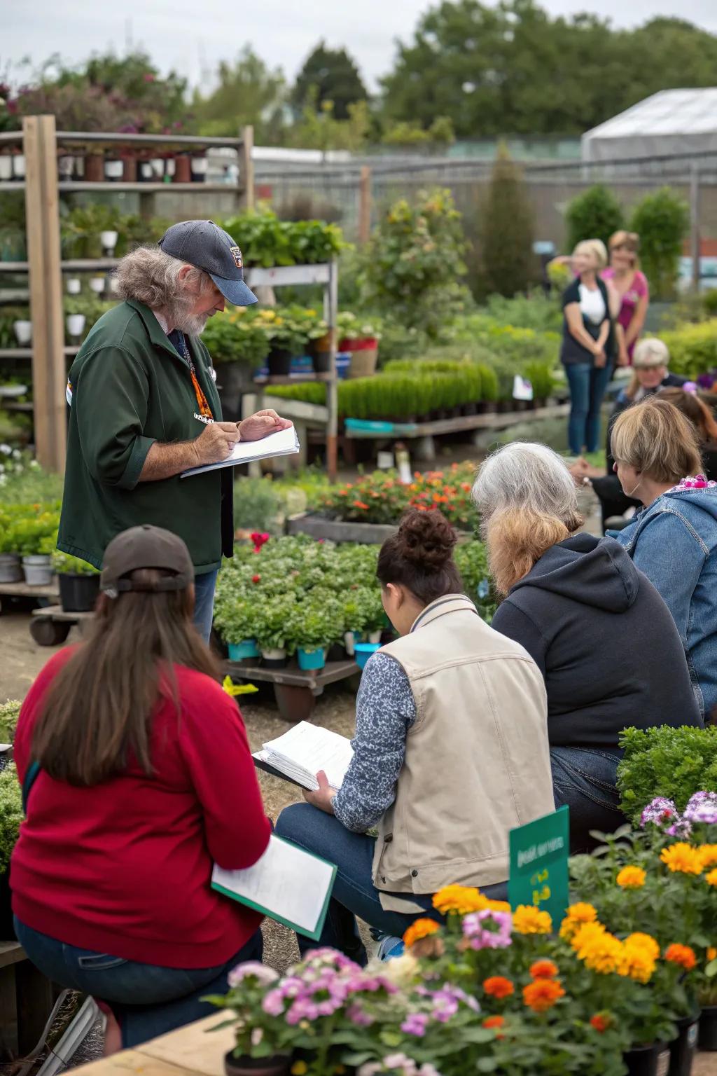 Pop-up workshop engaging garden enthusiasts.
