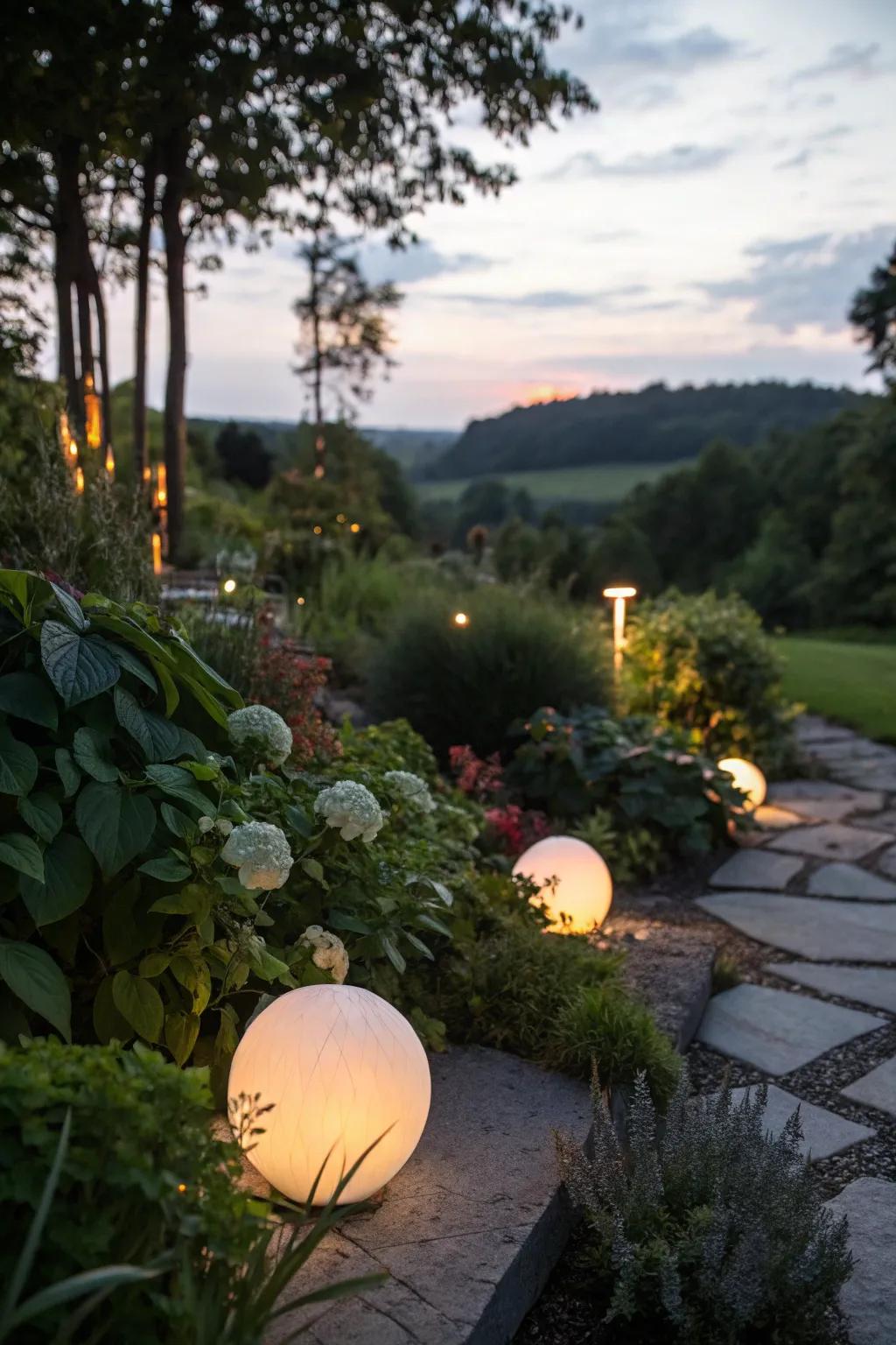 Enchant your evenings with mystical garden orbs.