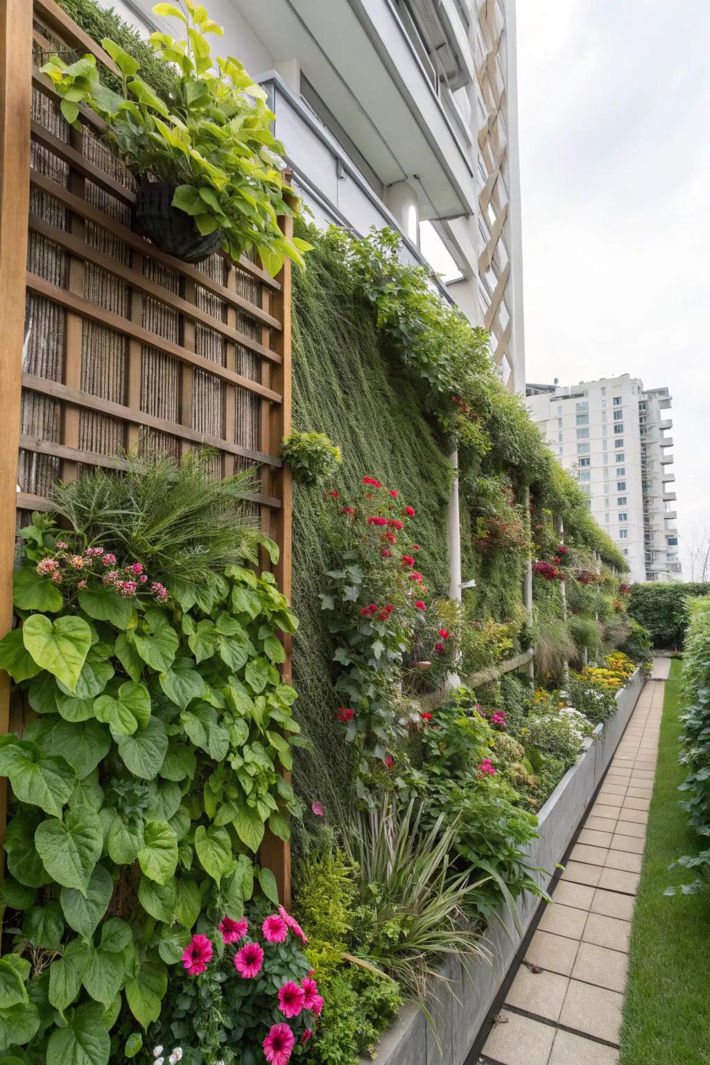Maximizing space with a stunning vertical garden.