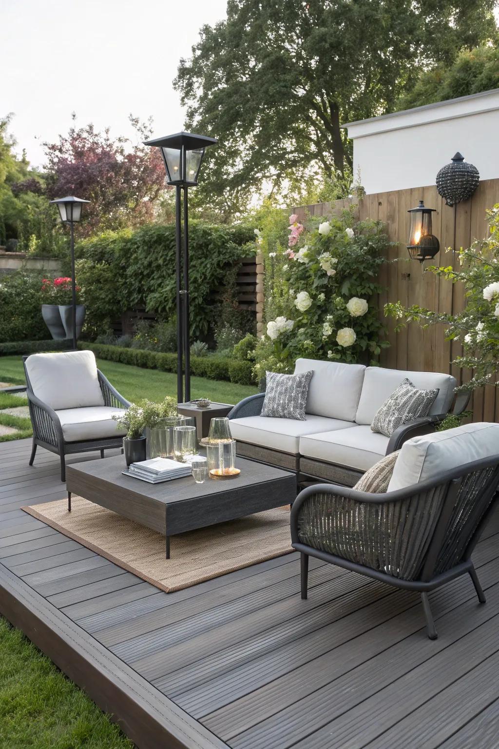 Float into style with a modern deck in your garden.