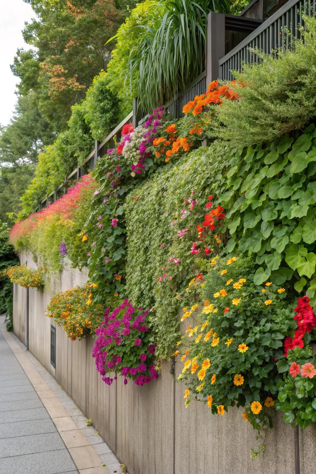 Maximize space with a vibrant vertical garden.