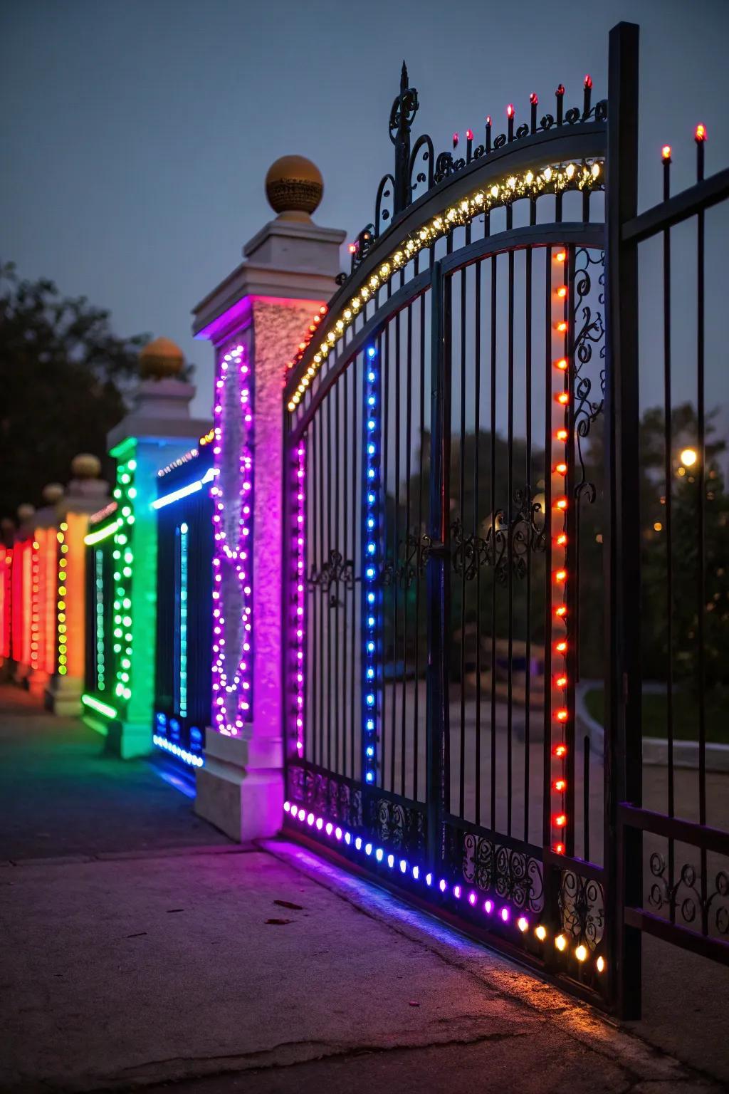 Colored LEDs bring vibrant energy to your entrance.