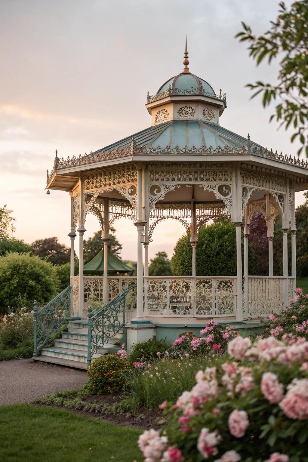 Add a touch of the past with a vintage-style gazebo.