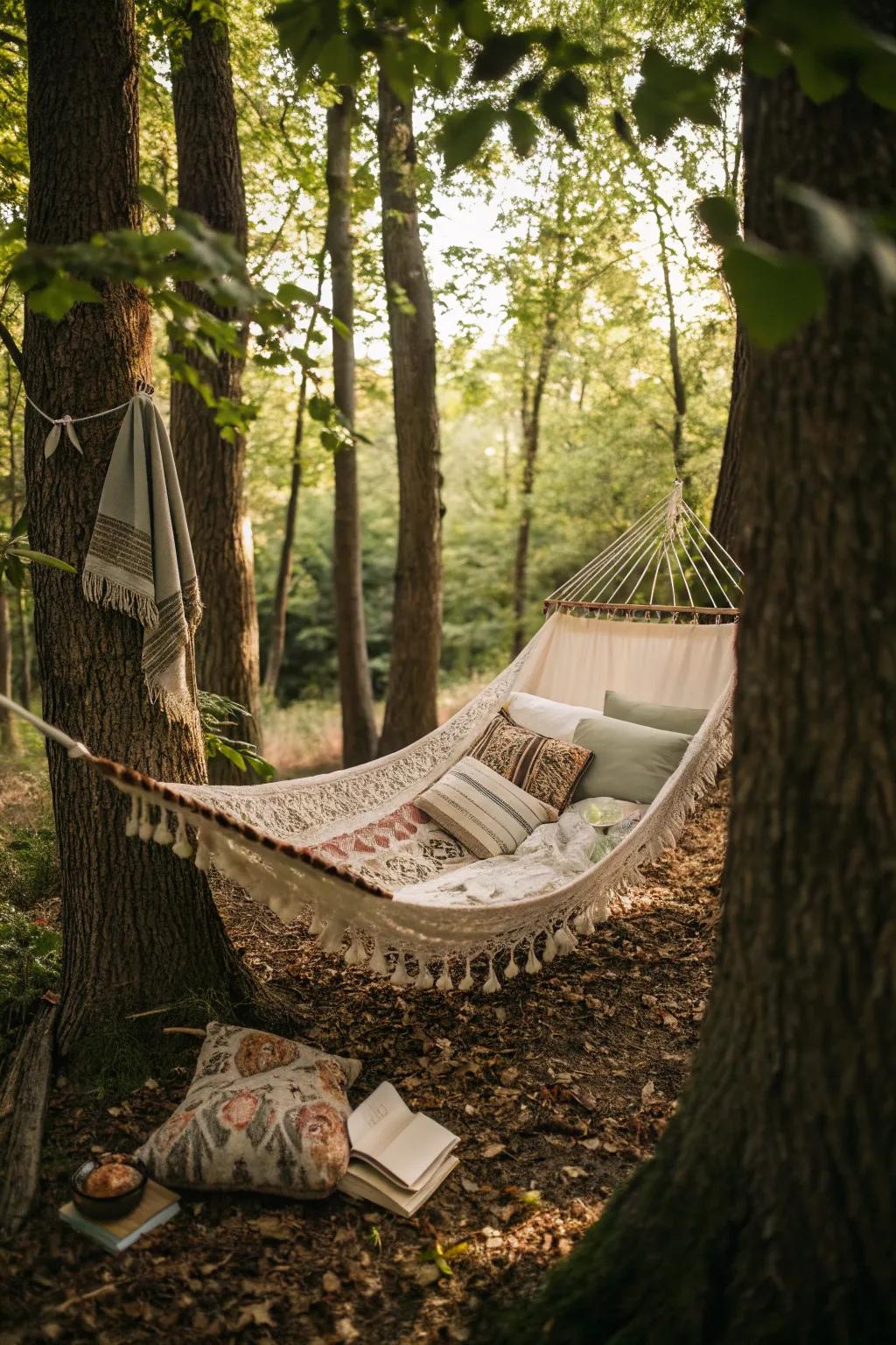 Relax in a hammock and enjoy the serene surroundings.