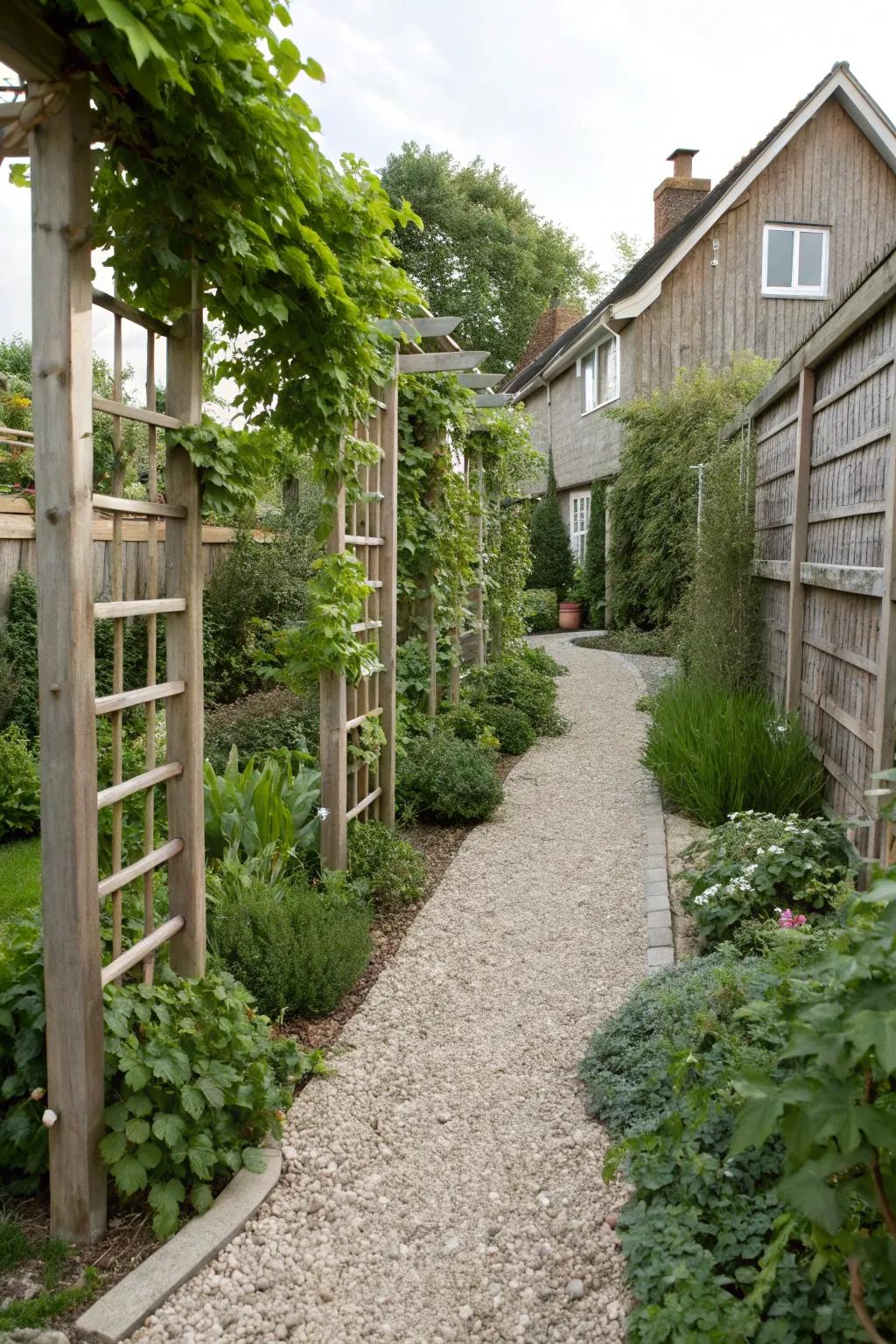 Vertical elements add height and interest.