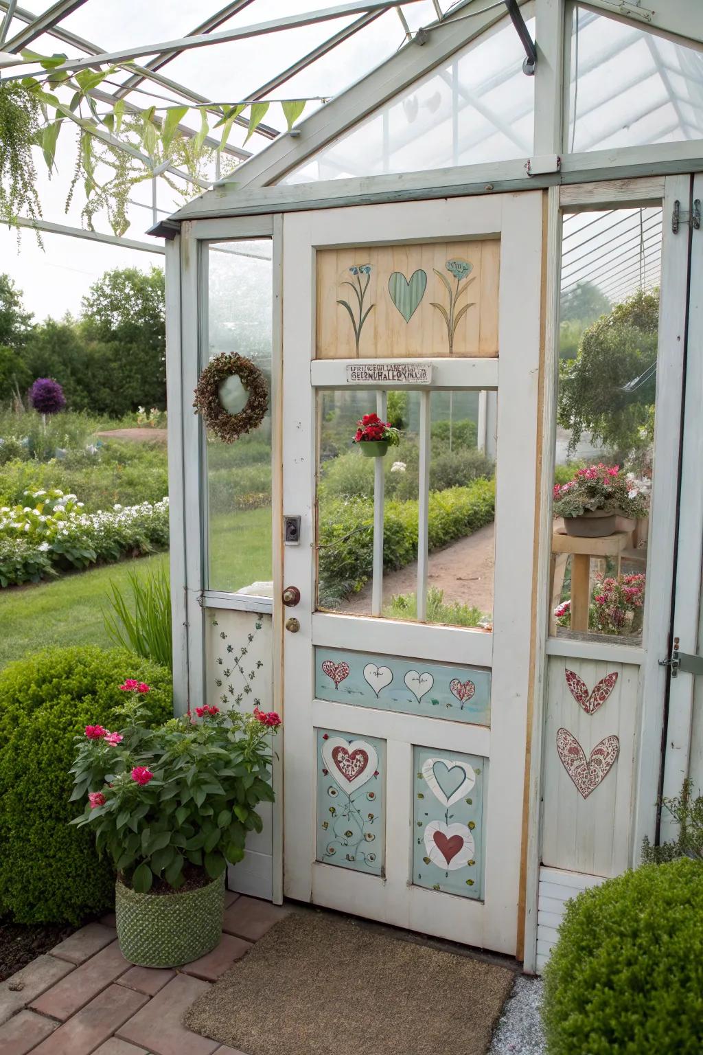 Create a unique entrance with a DIY custom greenhouse door.