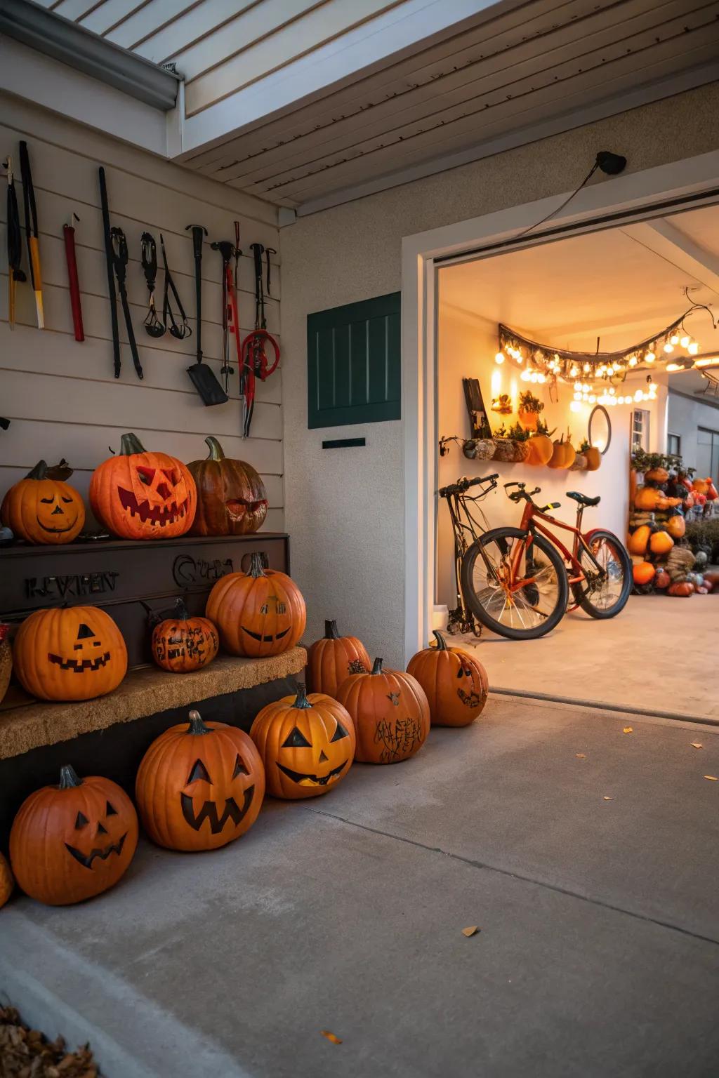 Light up Halloween night with a stunning pumpkin display.