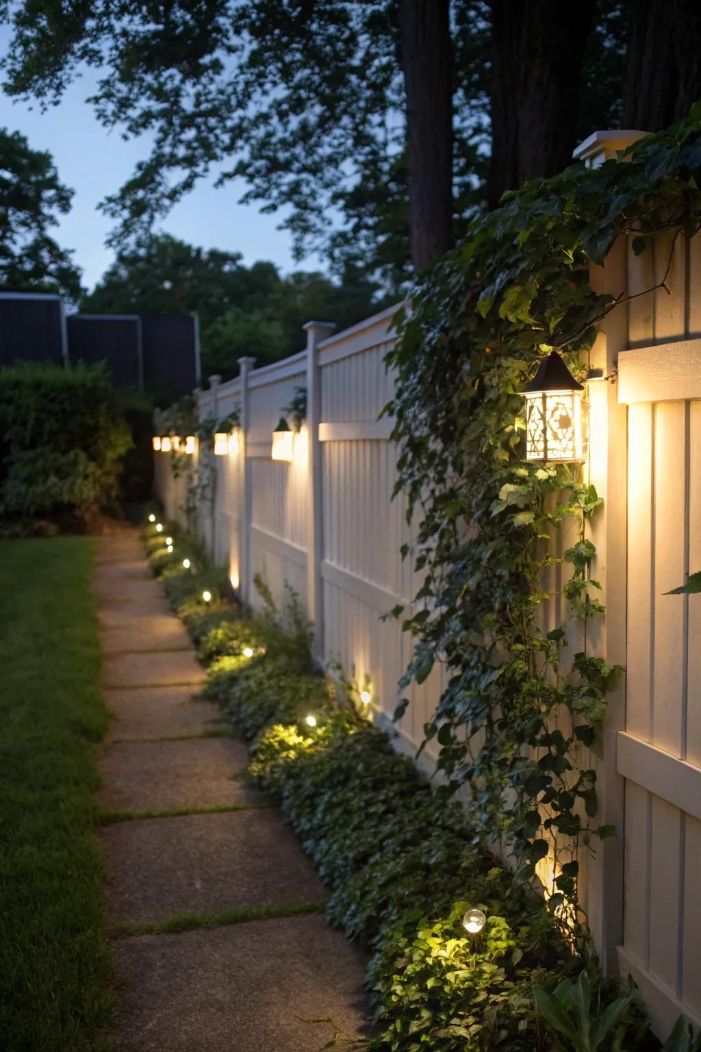 Let your fence shine with solar lighting.