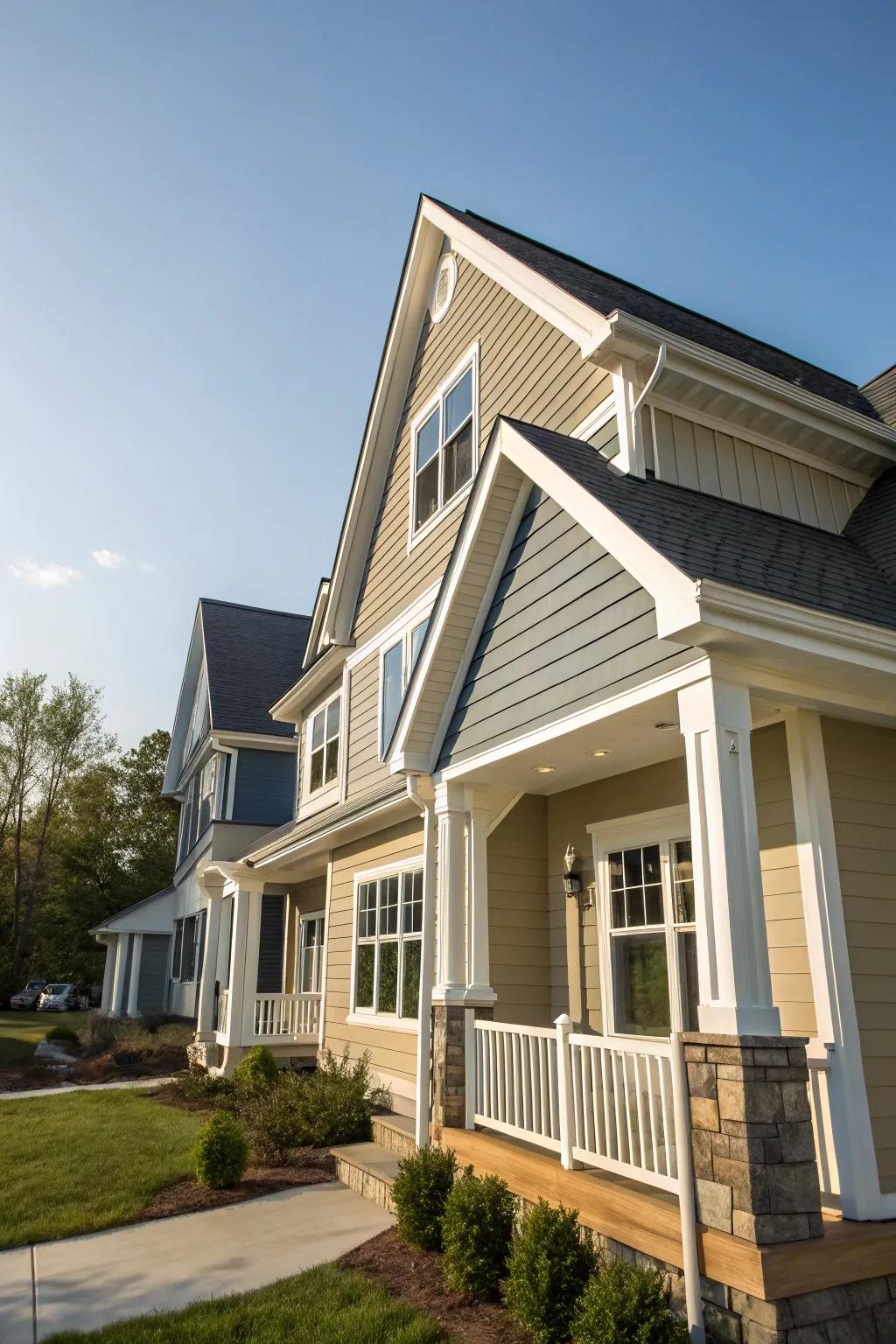 Gables add elegance and highlight architectural features.