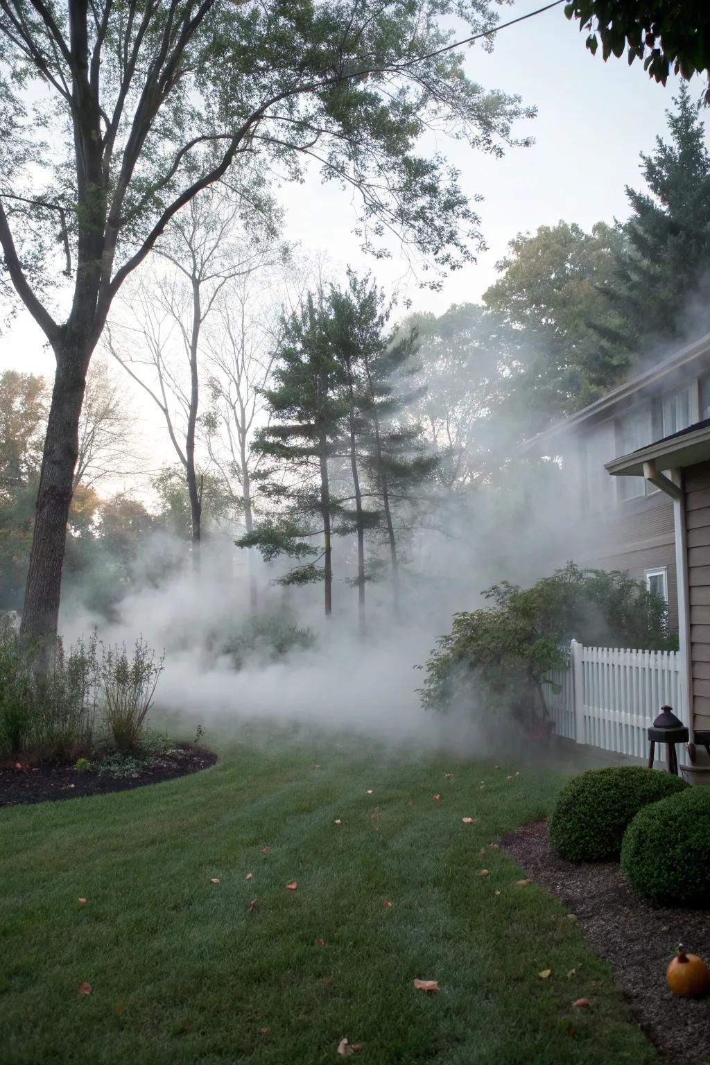 Fog machines create an eerie, mysterious atmosphere in your yard.