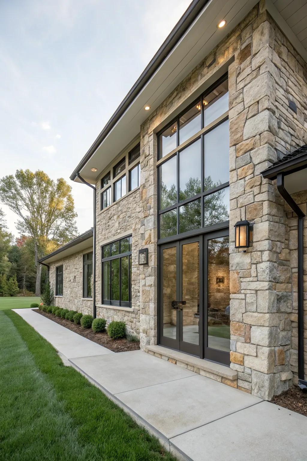 Stone veneer offers a touch of elegance at a fraction of the cost.