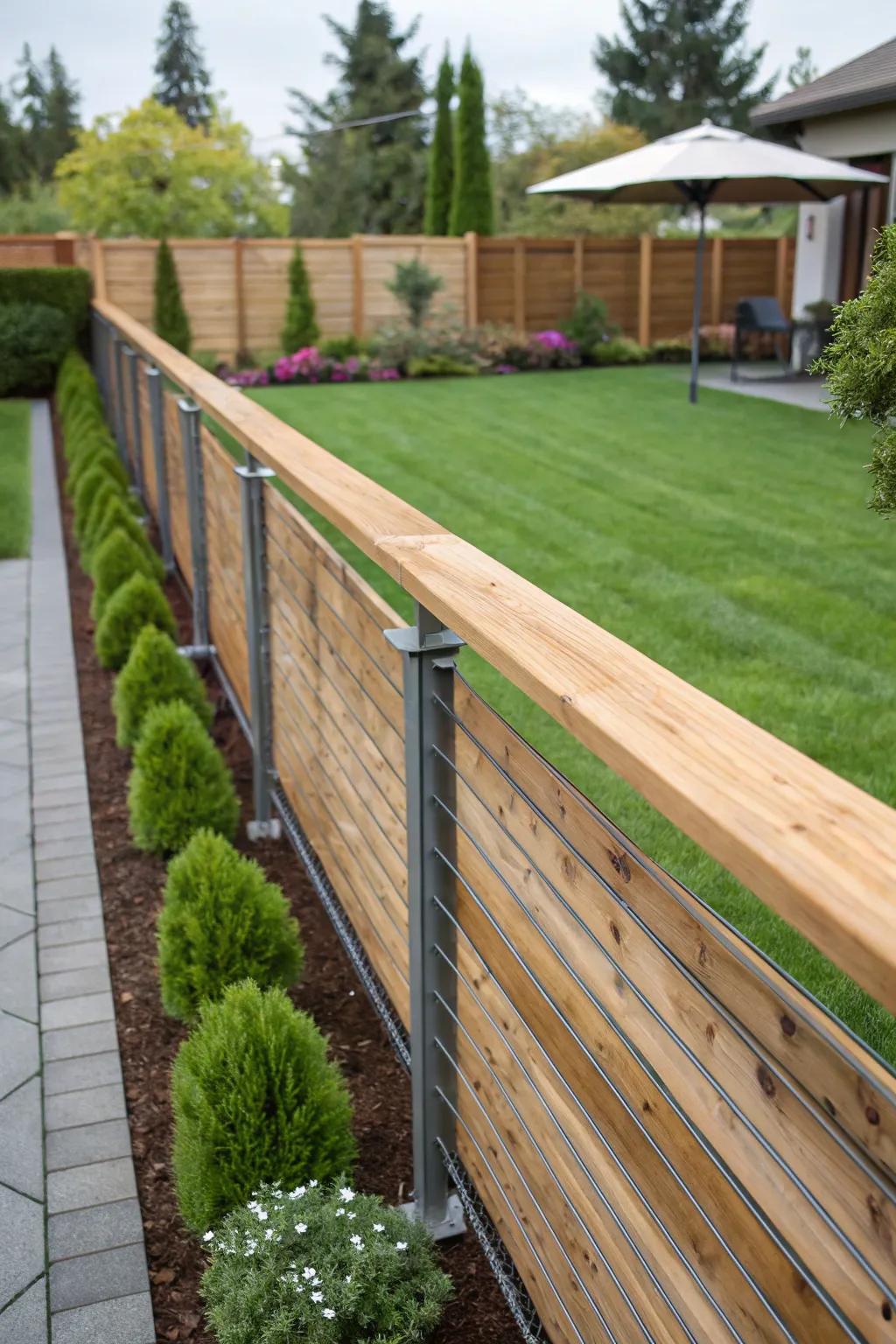 A top cap adds elegance and polish to this fence design.
