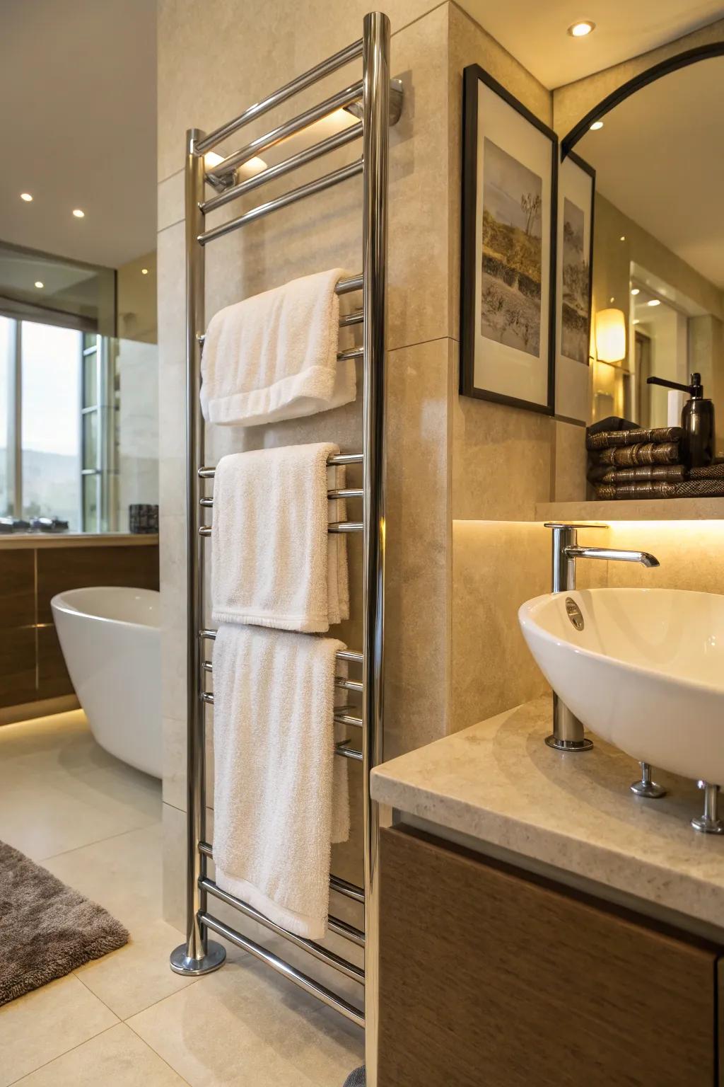Wrap yourself in warmth with a towel warmer.